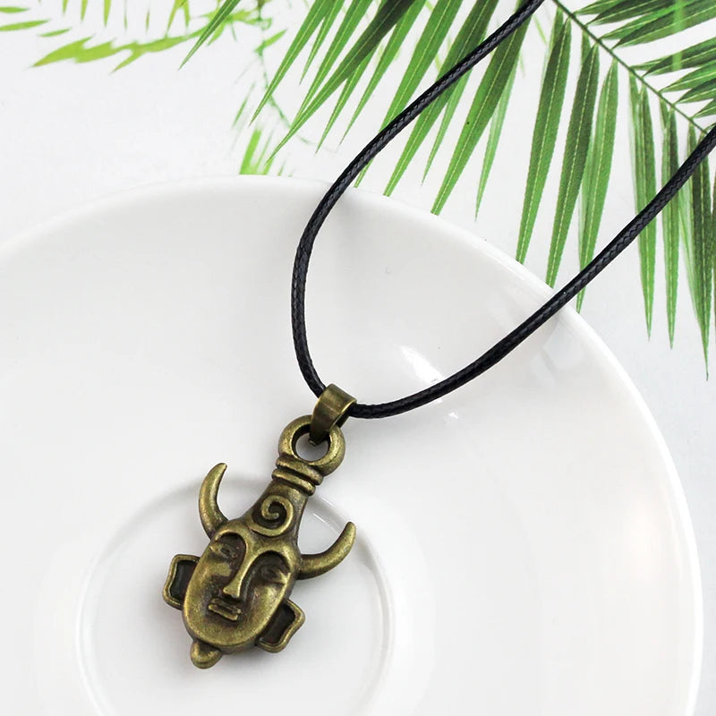 Supernatural Dean Leather Rope Coppery Pendant Chain Necklace for Women Men Winchester Jensen Ackles Amulet Vintage Jewelry Goth
