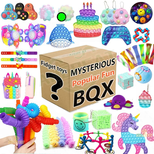 6-24pcs Random Fidget Toys Pop Mysterious Gifts Pack blind box Different Fidget Set Antistress Relief Toys for Children Adult