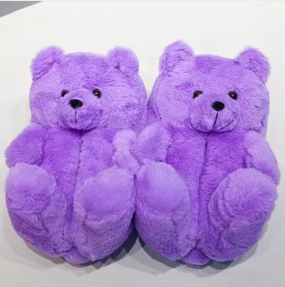 Highland Cow Fashion Bear Plush Slippers Women Men House Animals Soft Shoes Christmas Slipper Adults Indoor Shoes
