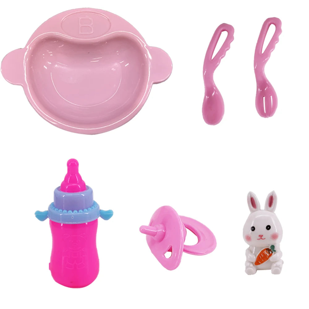 Doll Accessories Mini Diapers Milk Bottles Nipples Toothbrushes For 43CM Baby Doll&18Inch American Doll Accessories,DIY Toy Gift