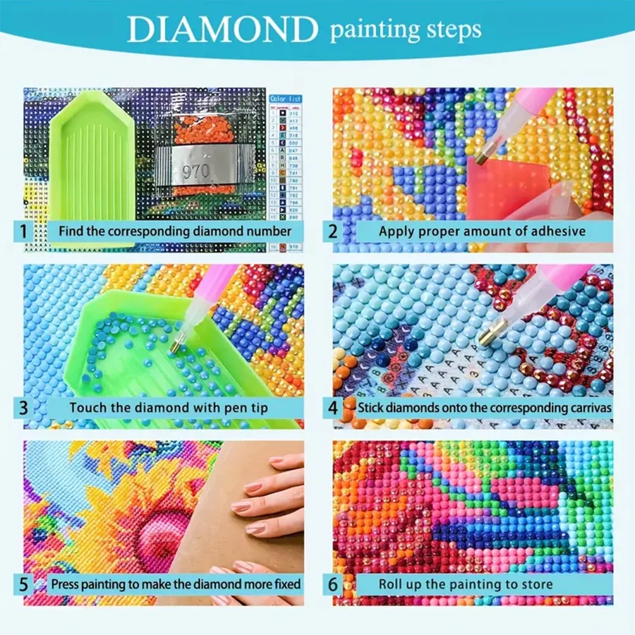 5D DIY Diamond Painting Kit – Full Drill Resin Rhinestone Artwork, Frameless Craft Decoration, Relaxing Handmade