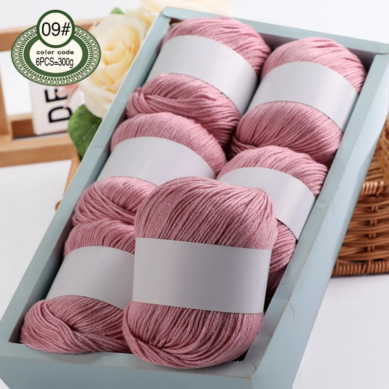 6pcs/Set Luxury Silk Blend Yarn, 50g Each, Soft Knitting Yarn Suitable For Sweaters, Baby Blankets And Scarves, Multiple Colors