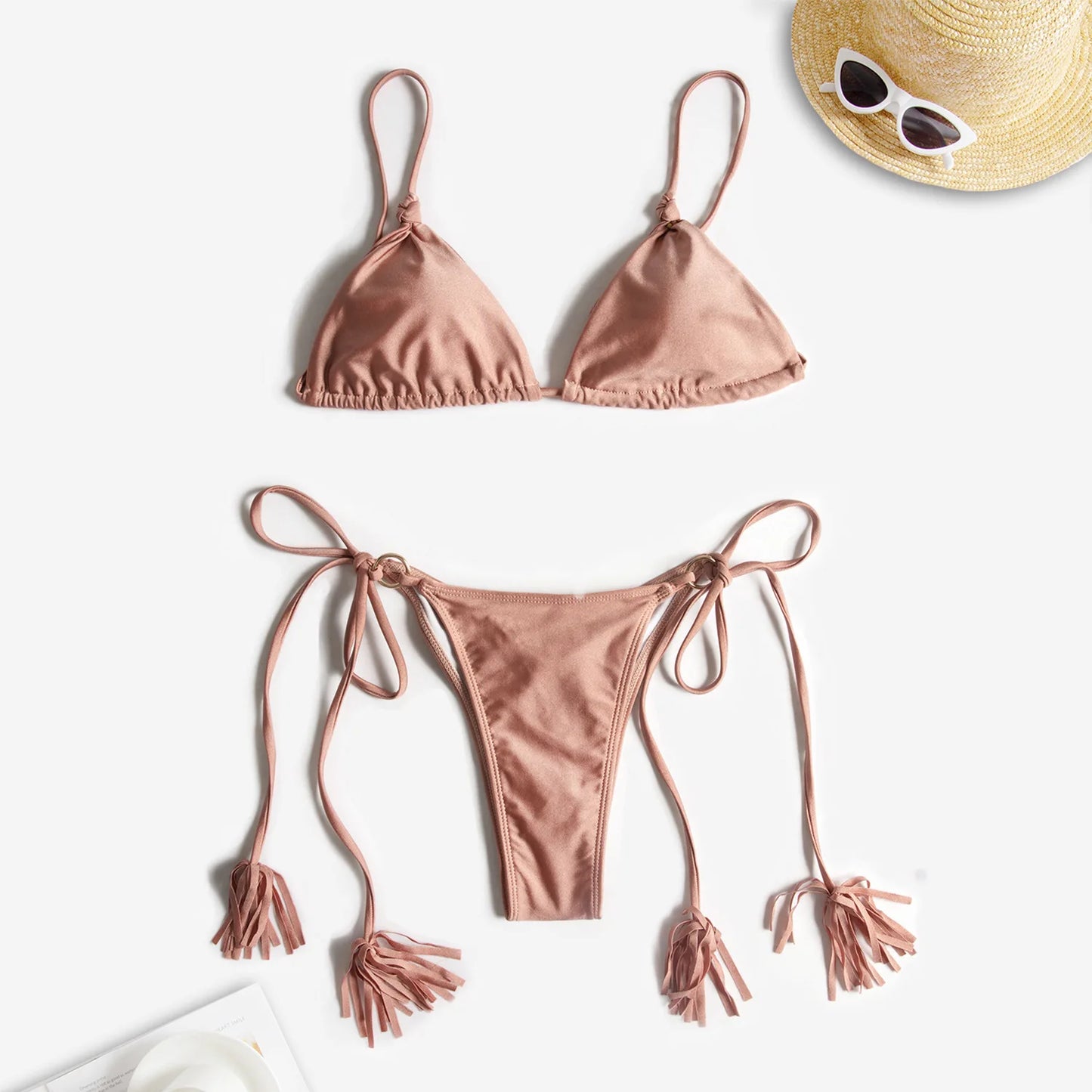 2022 Women Swimwear Sexy Bikini Hollow Out Swimsuit Thong Biquini Cross String Bikini Set Bathing Suit Bikinis Beachwear