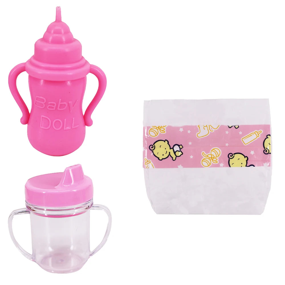 Doll Accessories Mini Diapers Milk Bottles Nipples Toothbrushes For 43CM Baby Doll&18Inch American Doll Accessories,DIY Toy Gift