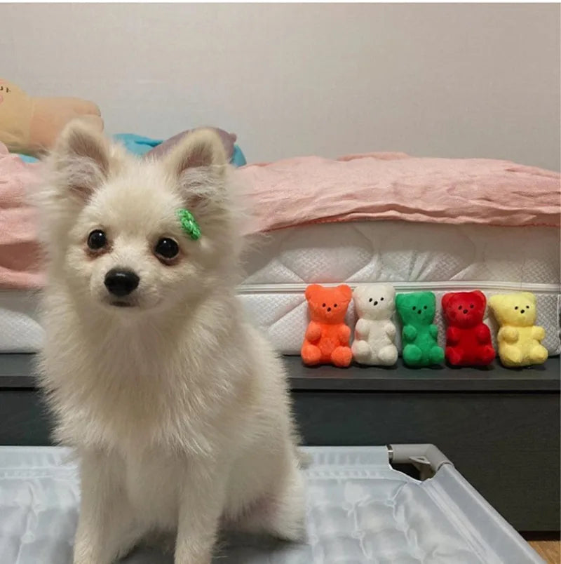Cute Small Dog Squeaky Toys for Small Dogs Puppy Bear Shaped Squeak Toy for Cat Dogs Pet Supplies Pomeranian Teddy Shih Tzu Pug