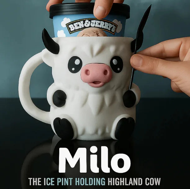 Cute Highland Cow Tumbler with Handle Reusable Ice Cream Cup for Snack Yogurt Kids Home Kitchen Dining Birthday Gifts Drinkware