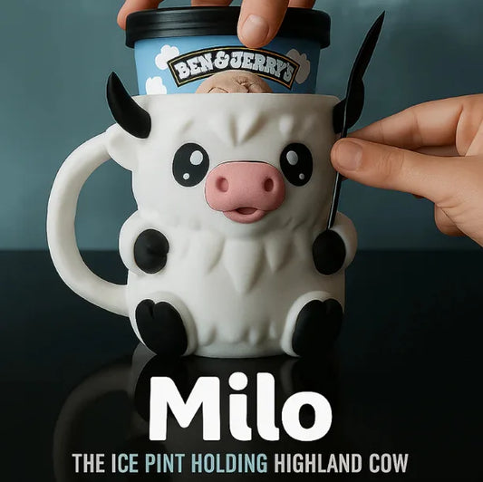 Cute Highland Cow Tumbler with Handle Reusable Ice Cream Cup for Snack Yogurt Kids Home Kitchen Dining Birthday Gifts Drinkware