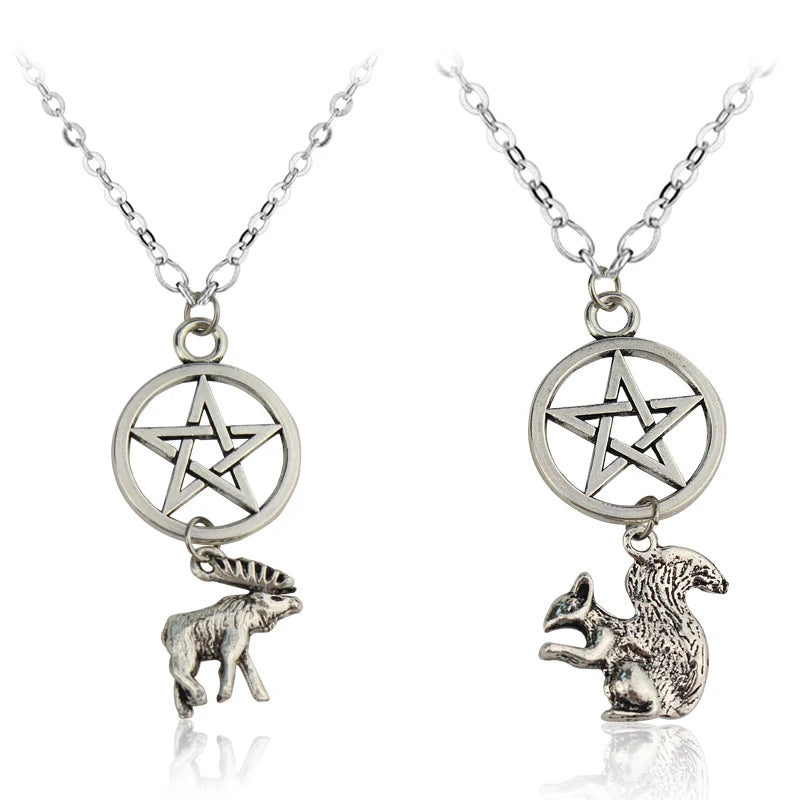 Supernatural Dean Leather Rope Coppery Pendant Chain Necklace for Women Men Winchester Jensen Ackles Amulet Vintage Jewelry Goth