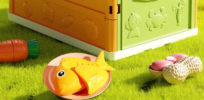 Children's Kitchen Toy Set Simulated Kitchen Cutting Cookware Simulated Fruits Cutting Toys Cooking Accessories for Kids Gift