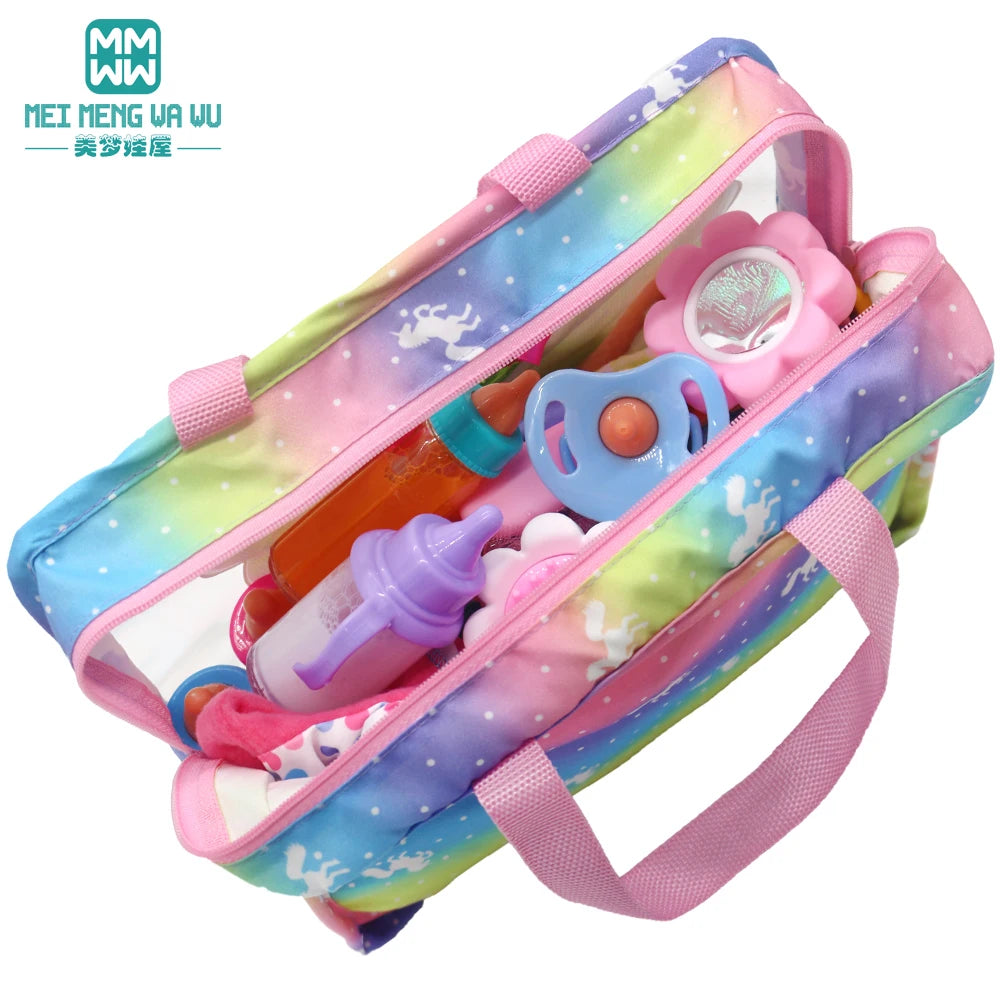 Doll accessories for 15-17inch new born doll backpack seat towel blanket Toy diaper Panties bag