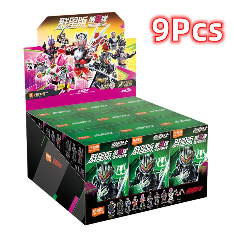 1/9Pcs BLOKEES Blind box Episode 3 survival game Kamen Rider Ex-Aid Tycoon Saber Genm Glare Movable Model Assembled Toys