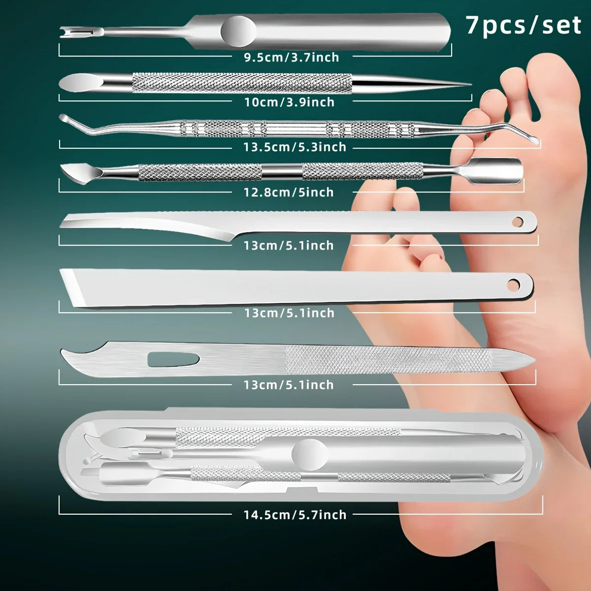 1/7pcs Stainless Steel Nail Care Kit: Precision Cuticle Remover Trimmer Set Includes Nail File Cleaner Perfect Gift for Women