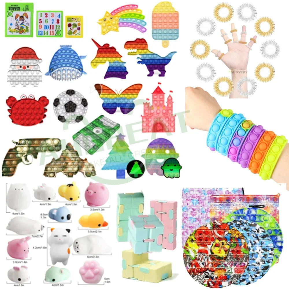 6-24pcs Random Fidget Toys Pop Mysterious Gifts Pack blind box Different Fidget Set Antistress Relief Toys for Children Adult