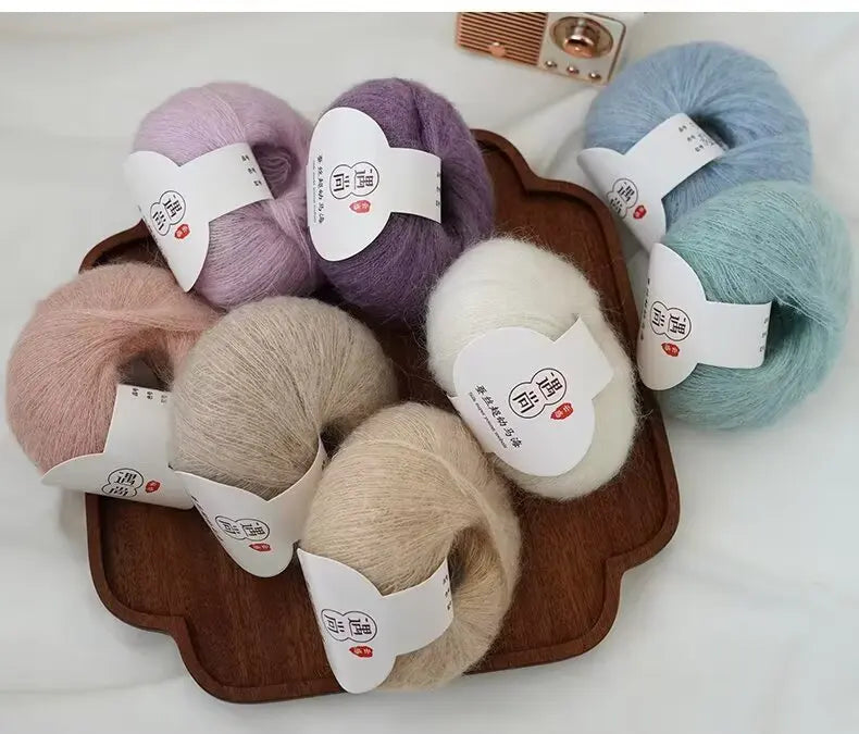 Silk and Alpaca Blend Yarn 200g 10 Balls Handmade Knitting Crochet Spring/Autumn Body-Fitting Sweater Lightweight Scarf Thread