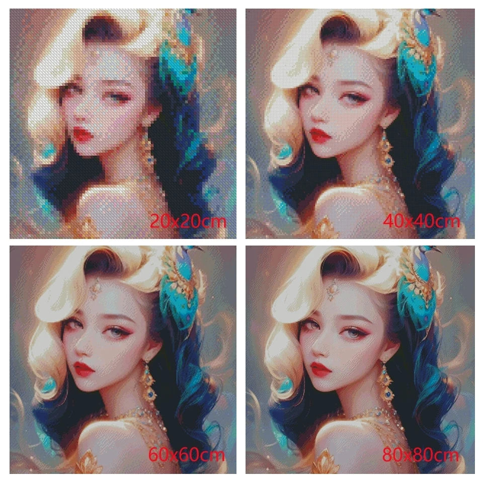 New 5D Diamond Painting Art DIY Golden Peacock Landscape Painting Full Diamond Mosaic Embroidery Diamond Home Decoration