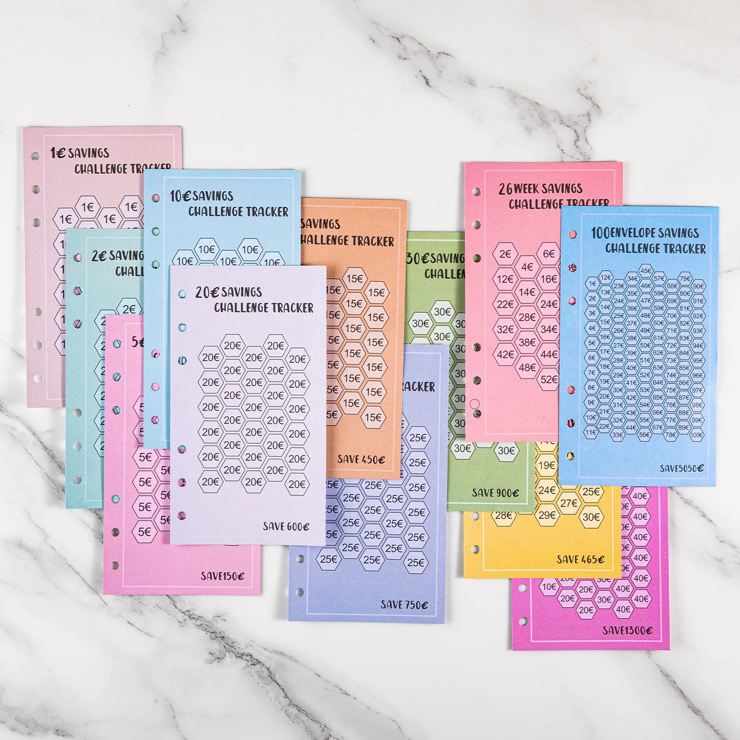 48 Sheets 100-Day Money Saving Challenge Kit - 52 Weeks & 30 Days Budget Planner Cards, Easy & Fun Ways To Save $5050