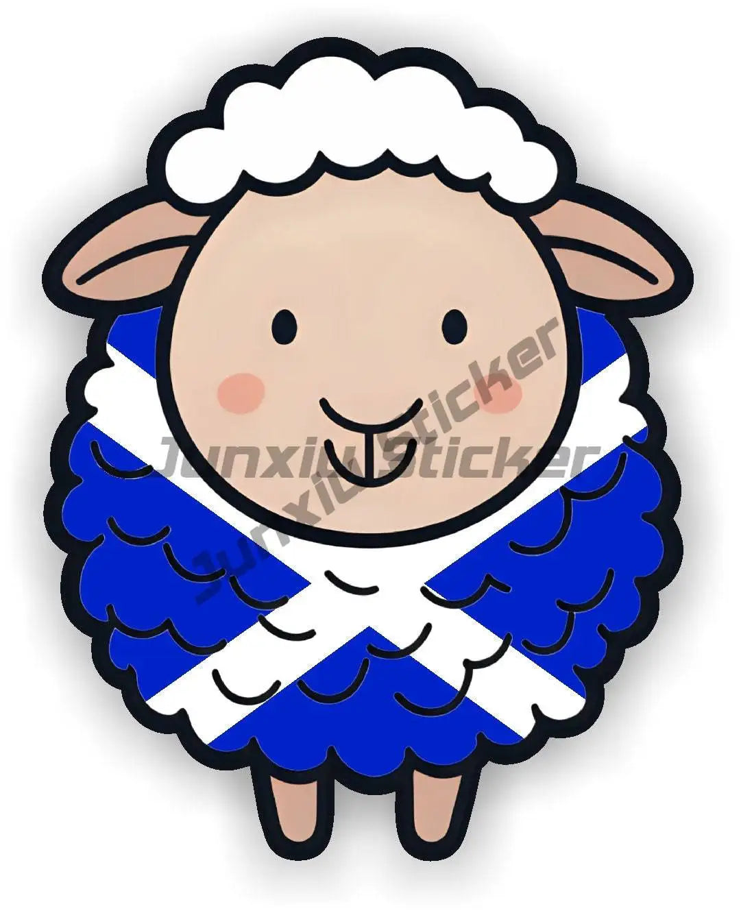 Funny Highland Cow Vinyl Stickers Cute Sheep Lamb with Scottish Flag St Andrews Flag Vinyl Decal Car Van Toolbox Caravan Laptop