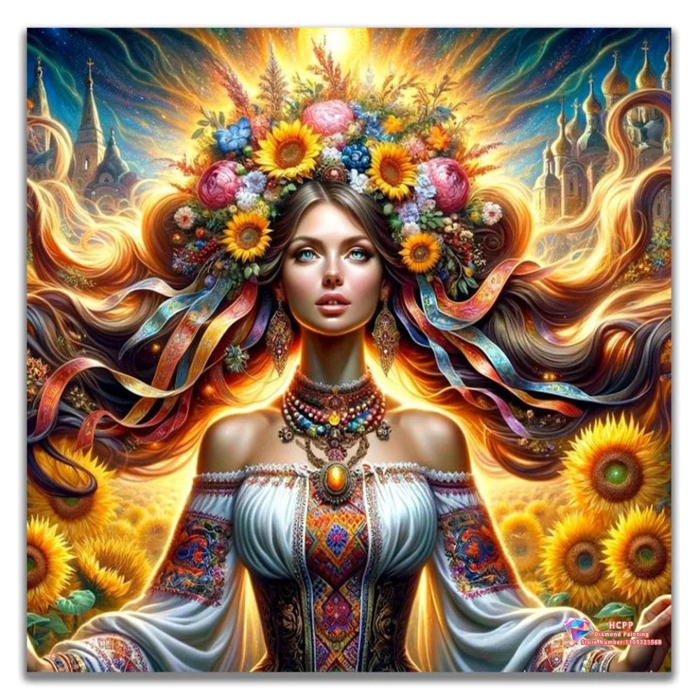 Beauty Diamond Painting Kit Square Round Diamond 5D DIY Mosaic Cross Embroidery Handmade Art Unique Exquisite Gift Home Decor