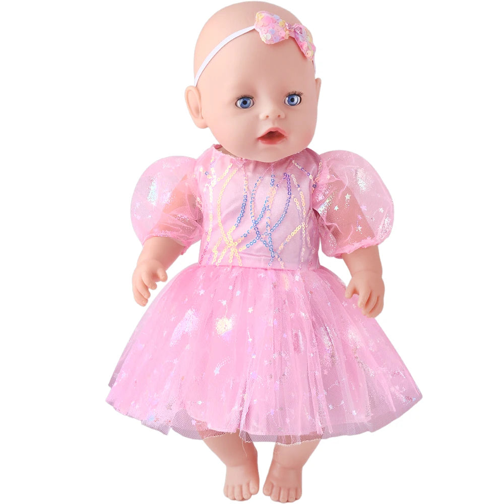 Cute Princess Tutu Skirt American 18 Inch Girl Doll Tulle Dress Children Toys Ours & Generation Dolls Cute Skirt Accessories