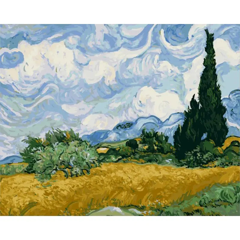 GATYZTORY Oil Paint By Numbers Diy Crafts Van Gogh Sky Landscape Pictures On Number Wall Decors Number Painting Art Supplies