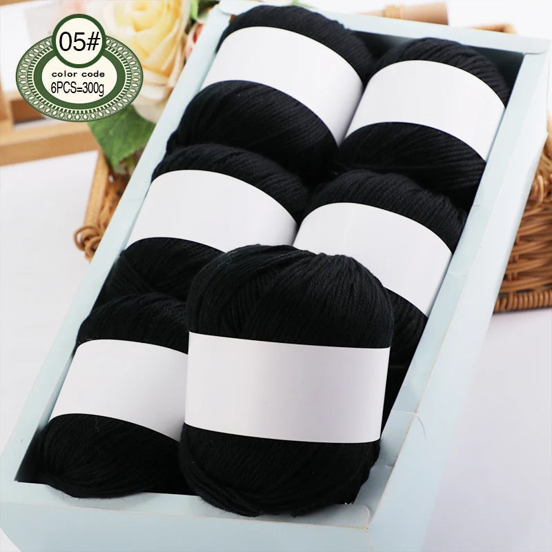 6pcs/Set Luxury Silk Blend Yarn, 50g Each, Soft Knitting Yarn Suitable For Sweaters, Baby Blankets And Scarves, Multiple Colors