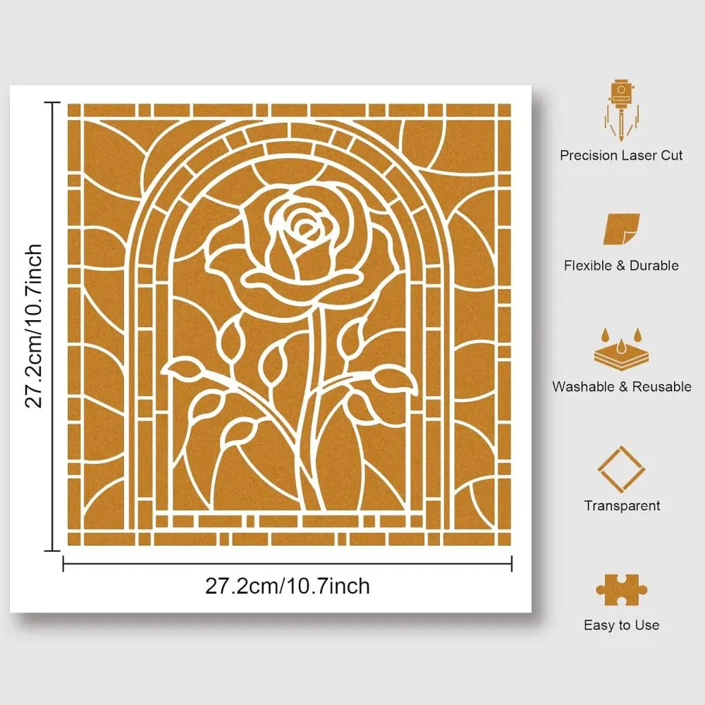 Gothic A to Z Alphabet Numbers Stencil, 11.81x11.81" Hollow Out Drawing Painting Template Reusable DIY Art and Craft Stencils