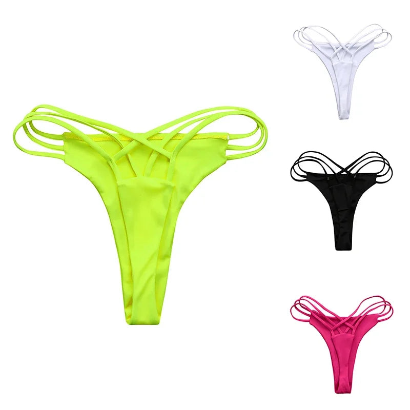Women Swimwear Low Waist Bikini Swim Pants Shorts Bottom Swimsuit Bathing Swimwear Sexy Bikini Thong Girls Tankini Swim Trunks