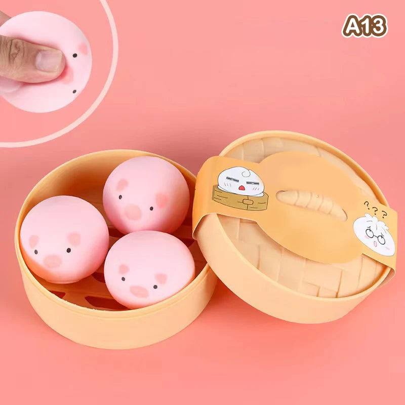 Giant Dumpling Squeeze Toys Anxiety Relief Fidget Toy Simulation Food Steamed Stuffed Bun Soft Squeeze Decompression Dough Toy