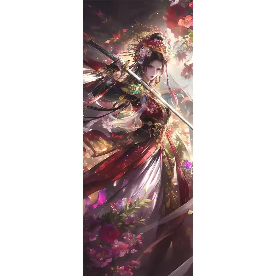 5D Diamond art Anime Character Embroidery Mosaic DIY Full Square Round Drill Fairy Moon Flower Imitation Diamond Cross-Stitch