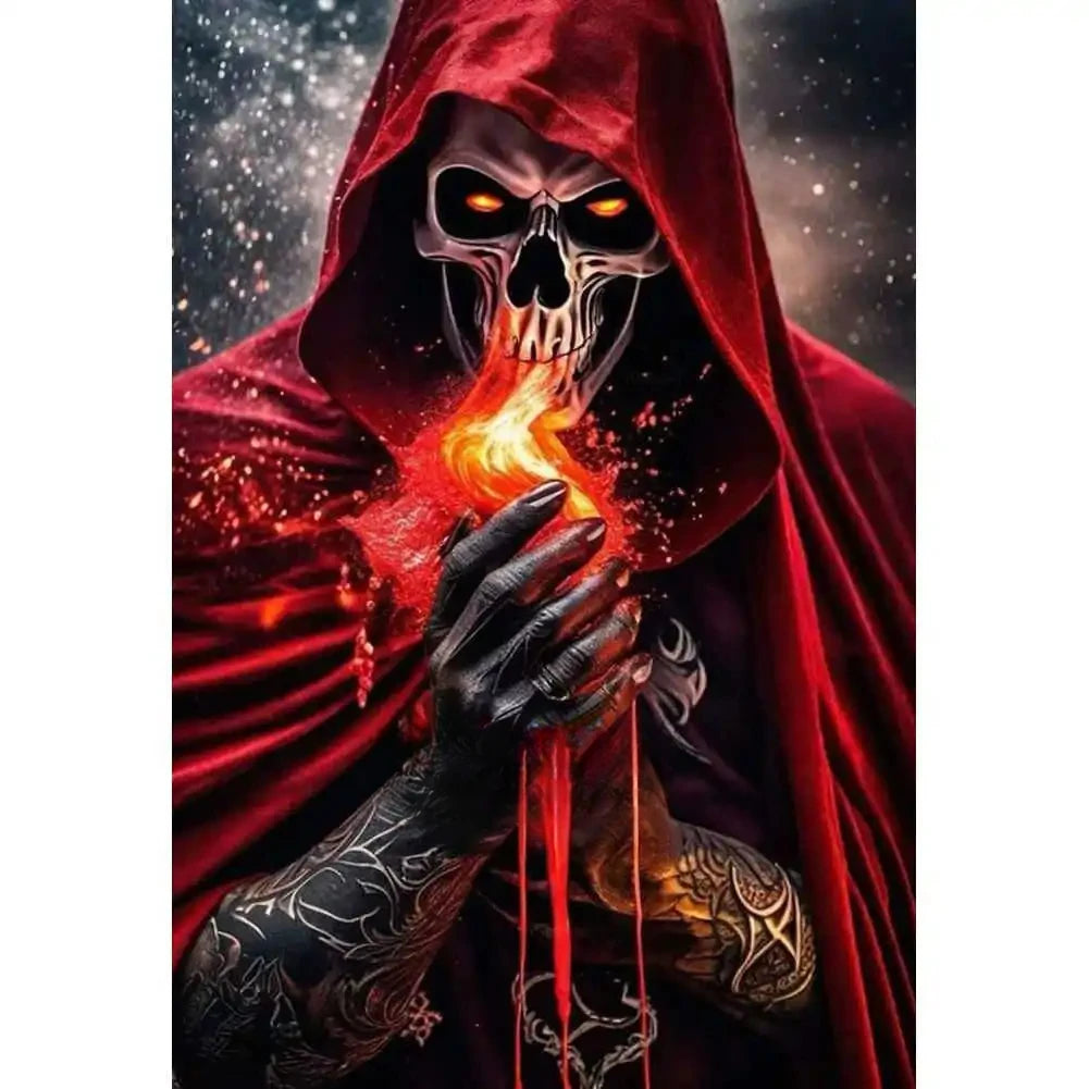 Oil Painting By Numbers Gothic Skull Death God Number Drawing Canvas DIY Pictures By Numbers Home Decor