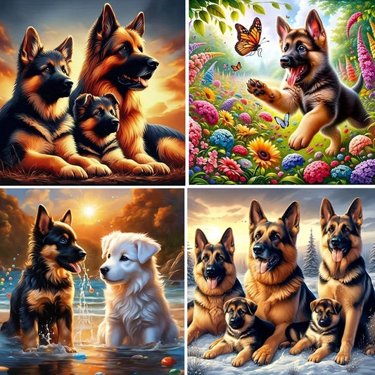 Puppy-5D Diamond Art Painting Kit, Full Round Diamond Art, Beginner Friendly, Suitable for Home or Office Wall Decoration, Avail
