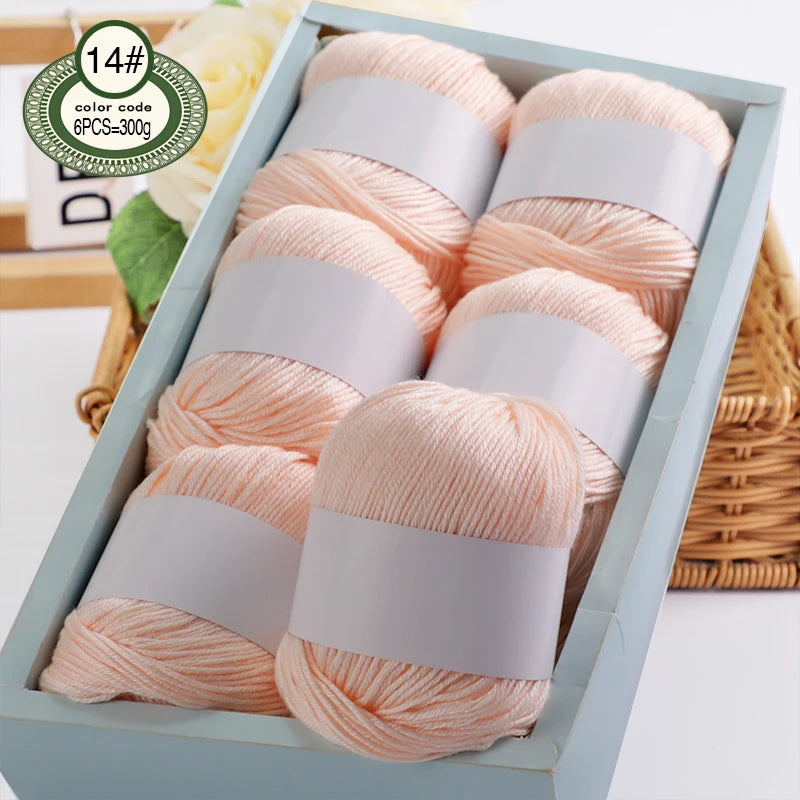 6pcs/Set Luxury Silk Blend Yarn, 50g Each, Soft Knitting Yarn Suitable For Sweaters, Baby Blankets And Scarves, Multiple Colors