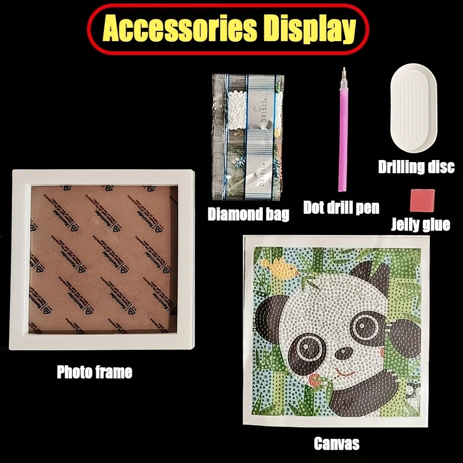 PandaCartoon Full Diamond Mosaic 5D DIY Cross Stitch Kits Diamond Art Home Decor with Frame