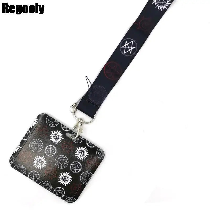 Supernatural SPN Fashion Women Card Holder Lanyard Colorful Badge Reel Nurse Doctor Student Exhibition ID Card Clip Badge Holder