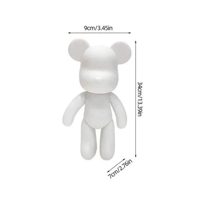 DIY Fluid Bear Sculpture Handmade Bearbrick Doll Ornaments Violent Bear Graffiti Painting Parent child Toy Gift Home Decoration