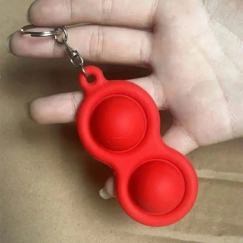 Silicone Push Bubbles Fidget Keychain Backpack Charm Stress Relief Anxiety ADHD Autism Sensory Toys Cool Stuff Kids Boys Girls