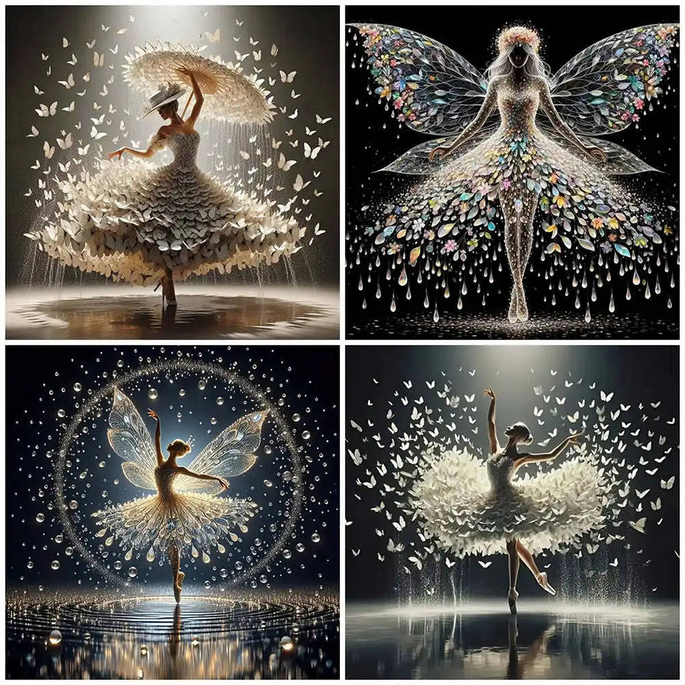 EverShine DIY 5D Diamond Mosaic Ballet Girl Full Drill Embroidery Butterfly Diamond Art Painting Kit Portrait Handicrafts Gift