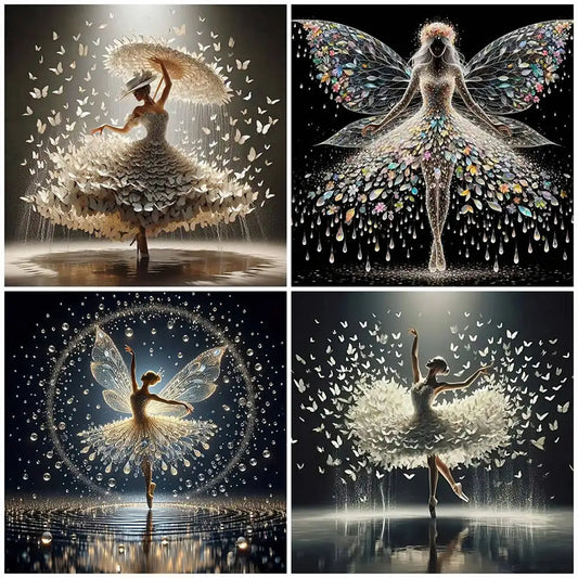 EverShine DIY 5D Diamond Mosaic Ballet Girl Full Drill Embroidery Butterfly Diamond Art Painting Kit Portrait Handicrafts Gift
