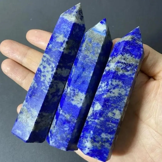 lapis lazuli Wands Crystals Stone Polishing Obelisk Reiki Healing Energy Stone Hexagonal Point Gemstones witchcraft Tower Crafts