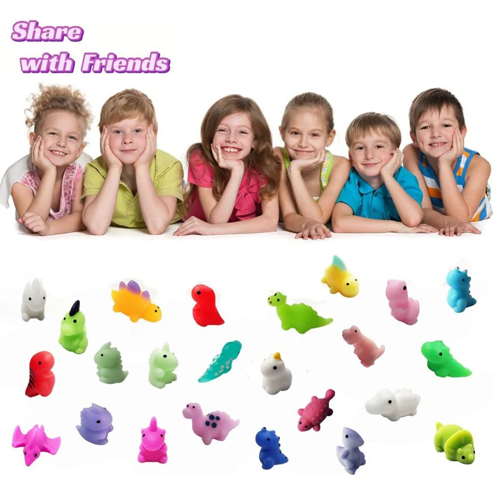 12/36PCS Mochi Squishy Toys Kawaii Party Favors Mini Fidget Toys Dinosaur Animal Stress Relief Squishies for Classroom Prize Gif