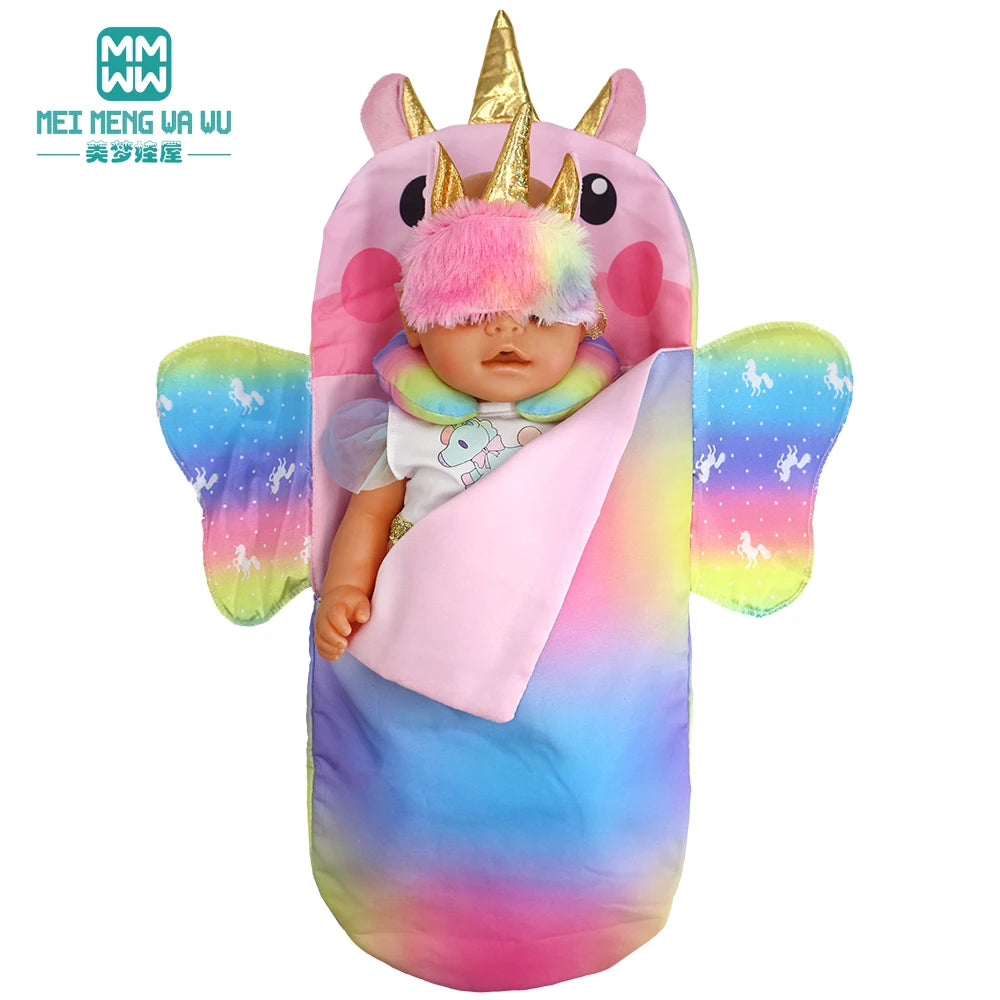 Doll accessories for 15-17inch new born doll backpack seat towel blanket Toy diaper Panties bag