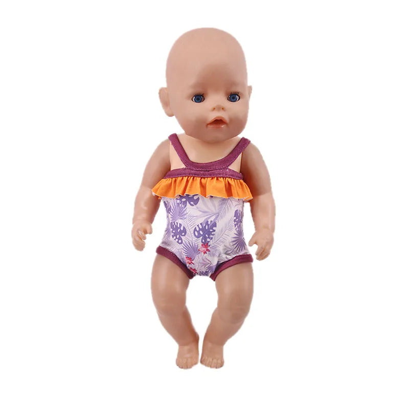Multi-style Doll Swimsuit Cute Seaside Outfit For 43CM Baby Doll&18Inch American Doll Accessories,Our Generation Girl Gifts Toys
