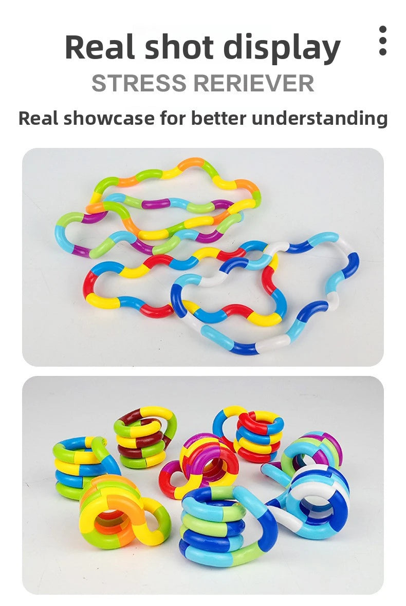 1/3/5pcs Deformable Rope Crystal Twist Rope Pressure Stress Relief Toys Rrainbow Color Deformation Rope Knot Anti Stress Toys