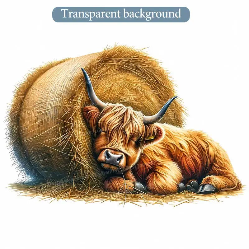 Highland Cow Cute Baby Cow Wall Sticker Toilet Lid Sticker Bedroom Entrance Living Room Porch Home Decora Waterproof Decals S842