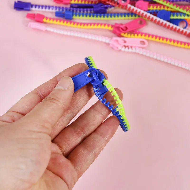 12/24Pcs Antistress Zipper Bracelets Sensory Fidget Toy Kids Birthday Party Favors Goodie Pinata Filler Wedding Gift for Guests