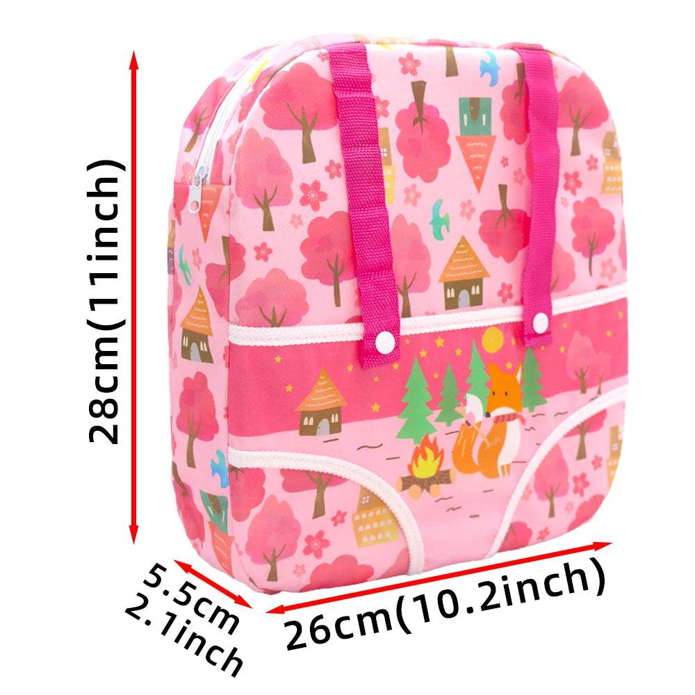 Alpaca Style Dolls Out Going Carry Bag 43-45cm Newborn Doll Clothes Accessories Christmas Birthday Gift18 Inch Doll Backpack Bag