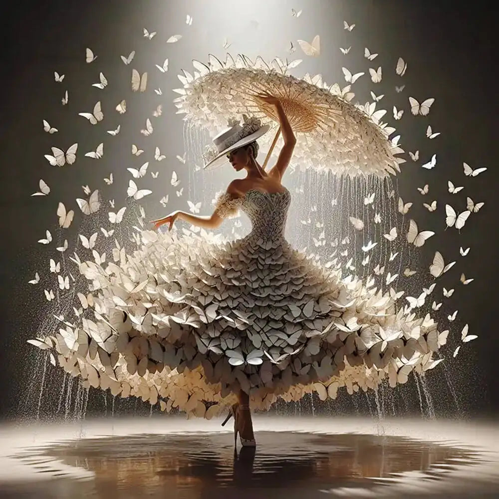 EverShine DIY 5D Diamond Mosaic Ballet Girl Full Drill Embroidery Butterfly Diamond Art Painting Kit Portrait Handicrafts Gift