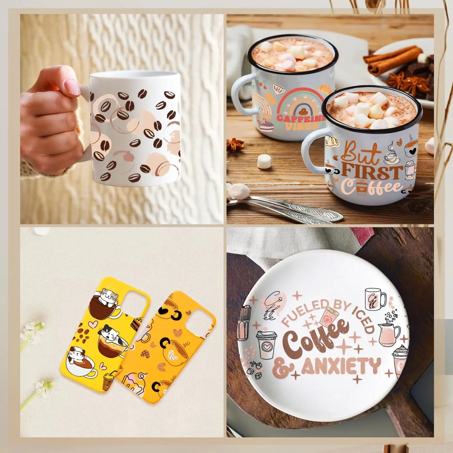 Highland Cattle Baby 16oz UV DTF Sticker Cup Personalize UV Wrap Label DIY Logo Self Adhesive Cow Design 3D Transfer Sticker