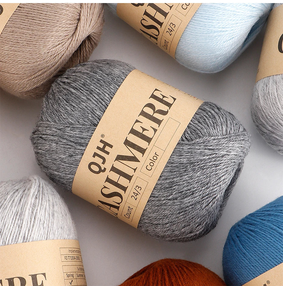 QJH 12 Set Luxurious Cashmere Yarn - Ultra-Soft & Premium Quality for Knitting Luxe Sweaters & Scarves, Hats - Yarn Enthusiasts