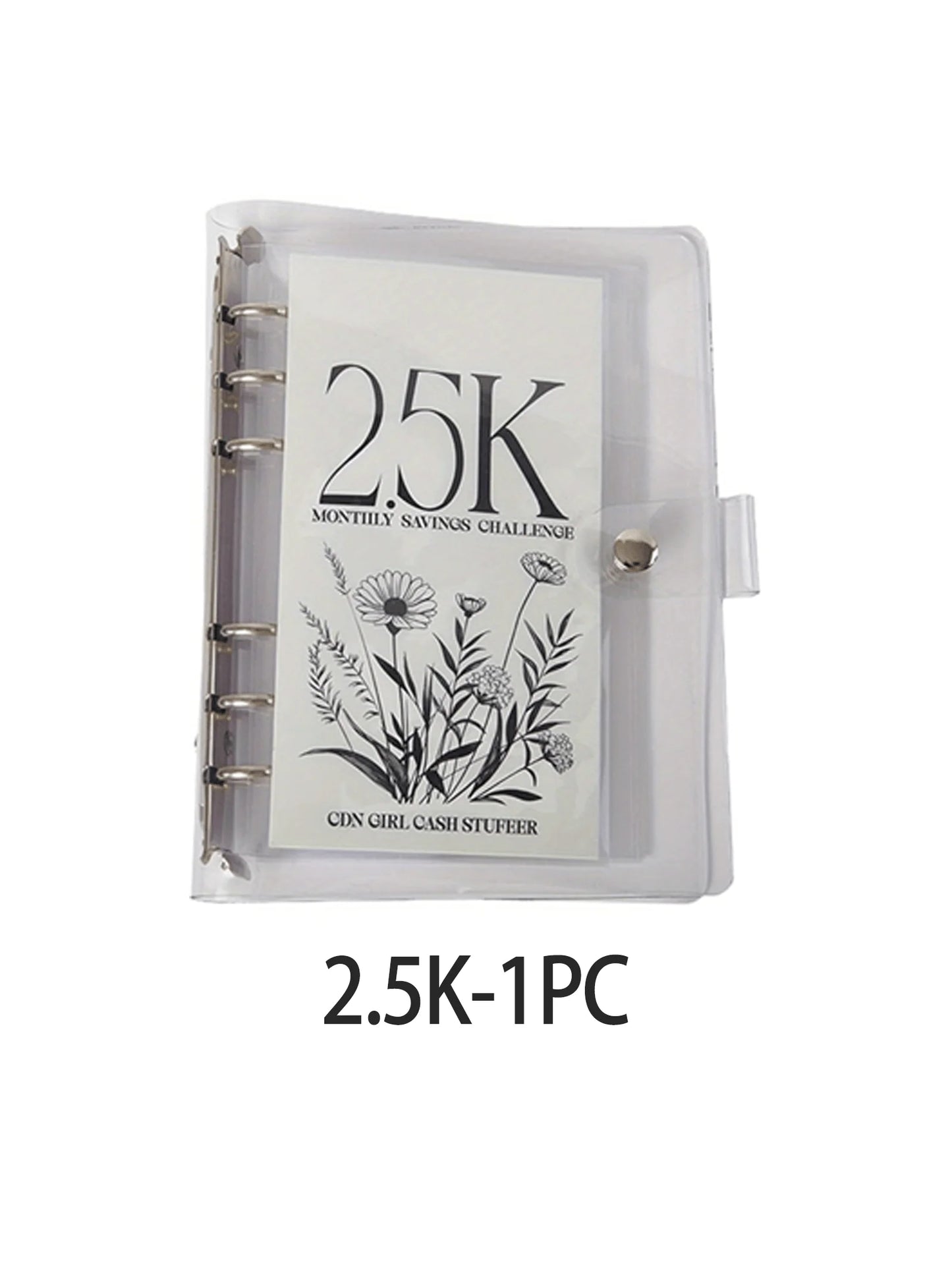12-Month Money Saving Challenge Planner to Achieve 10K/5K/2.5K Goals, Durable Pvc Six-Ring Binder, Cash Savings Management